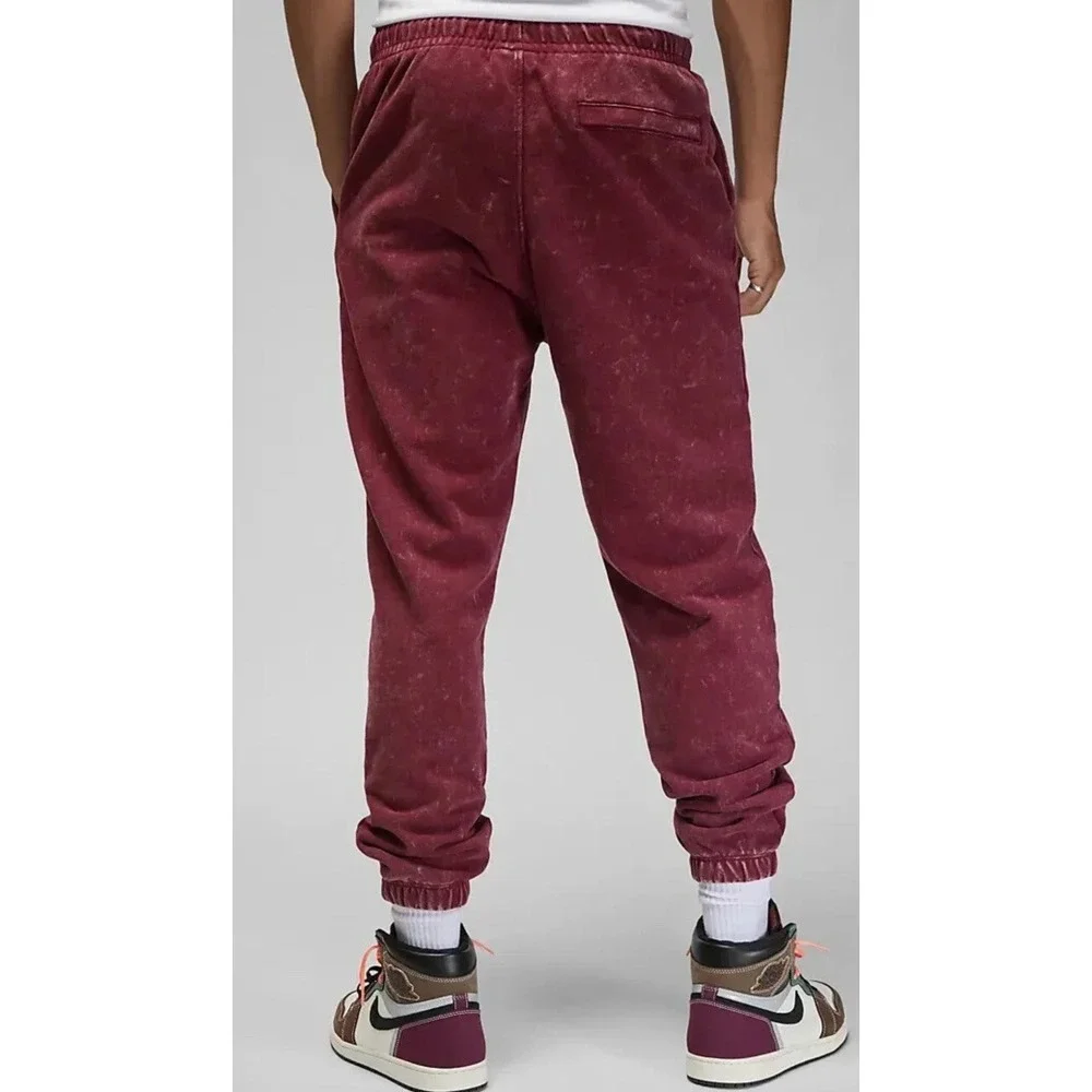 Air Jordan Fleece Sweatpants Mens Small Cherrywood‎ Red DR3089-680 Washed Look